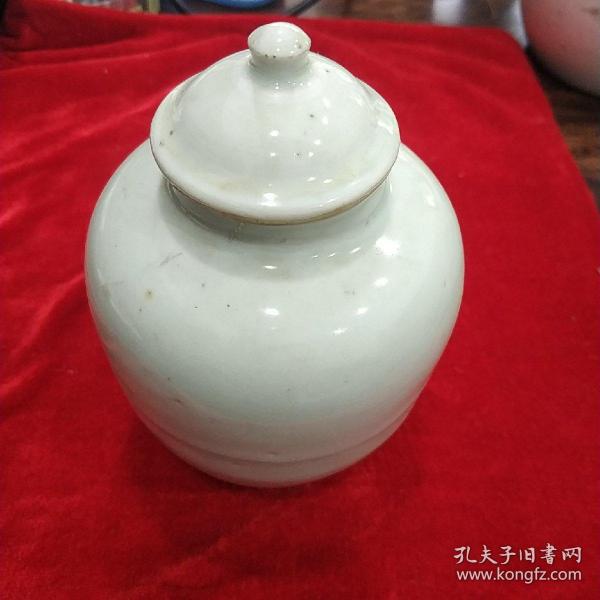 明代甜白釉小盖罐将军罐,江宁出土