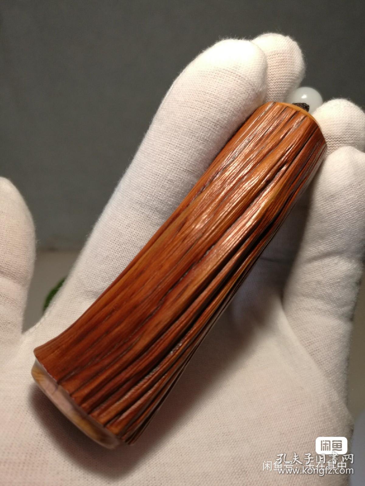 太行崖柏陈化红骨料,"金箍棒"手把件:太行崖柏陈化料,高崖红骨料,太行