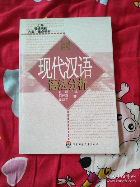 现代汉语 语法分析/上海普通高校九五重点教材
