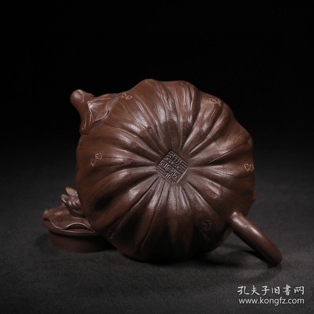 珍藏精品紫砂壶品名鸳鸯戏水底款陈鸣远尺寸177cm容量300cc紫砂分类