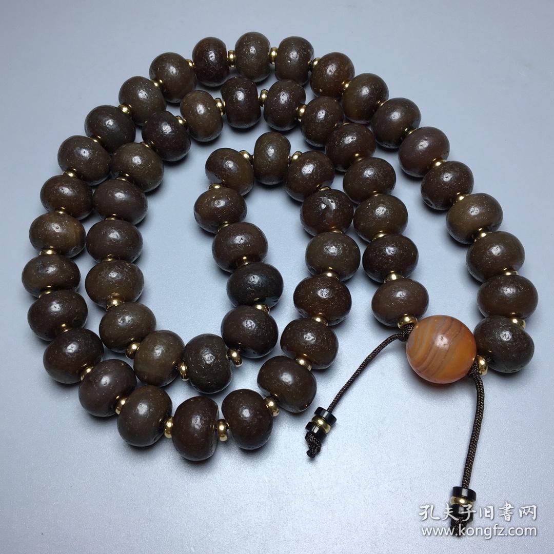 乡下偶遇老者珍藏老玛瑙糖珠佛珠项链尺寸1410毫米54颗4n