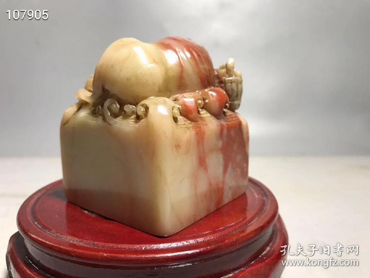 寿山石印章雕工精湛造型别致选料上乘品相完好尺寸如图支持鉴定