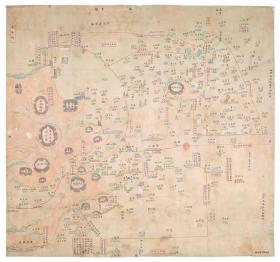0523古地图1841 宁波府六邑及海岛洋图 清道光21年以前。纸本大小59.1*55.3厘米。宣纸艺术微喷复制。