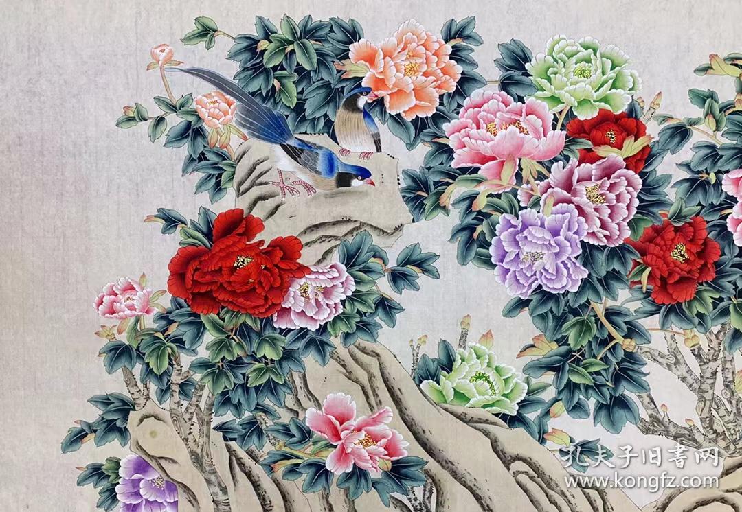 精品工笔富贵满堂240x98小八尺曾娟现为中国国画家协会会员山东省美术