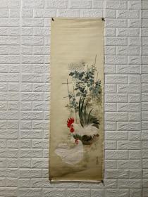 名家精品《全家福-大吉图》绢本 刻画生动 寓意美好