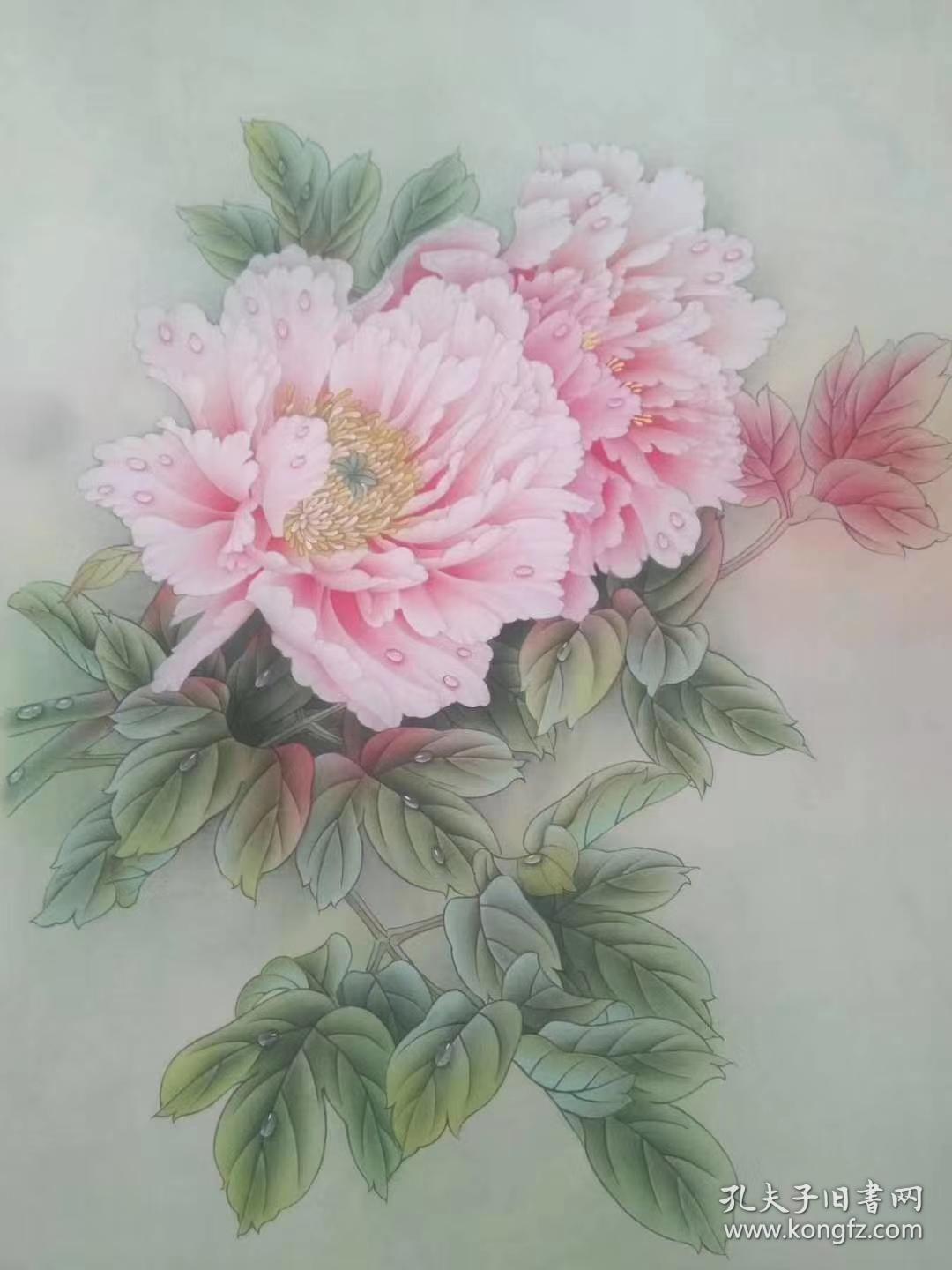 宁珍蕾 可合影 工笔斗方花鸟牡丹 孔夫子旧书网