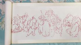 一百罗汉图，25米长卷，著名画家张清栋巅峰之作（画家花了将近一个月时间，加上装裱费，这个费用真不算高），标价即卖价，谢绝还价。包邮送其他物品。