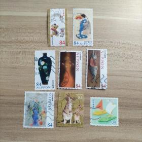 外国邮票 日本信销邮票 8枚（面值84）（货号：乙25-6）