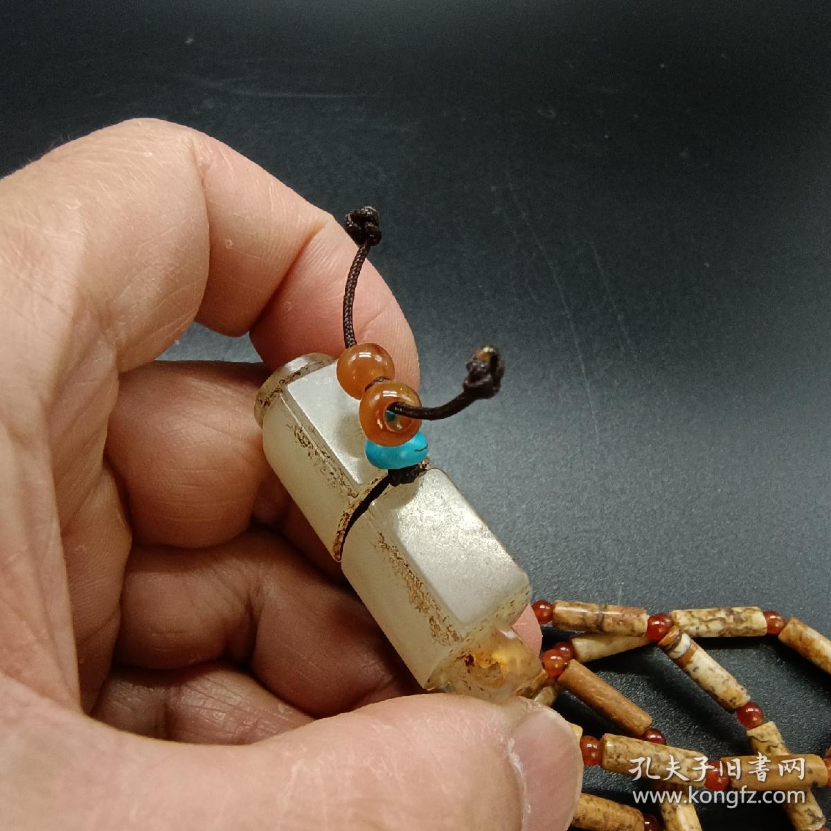 旧藏和田玉老件司南佩挂件