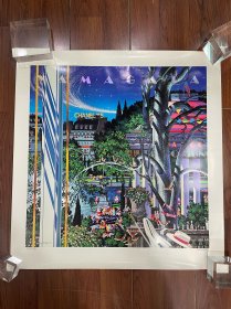 山形博导HIRO YAMAGATA EVENING PARTY 1993年海报 尺寸：71*68.5cm 山形博导是使用激光和全息图像方法的现代美术家，为世界知名的当代艺术大师。