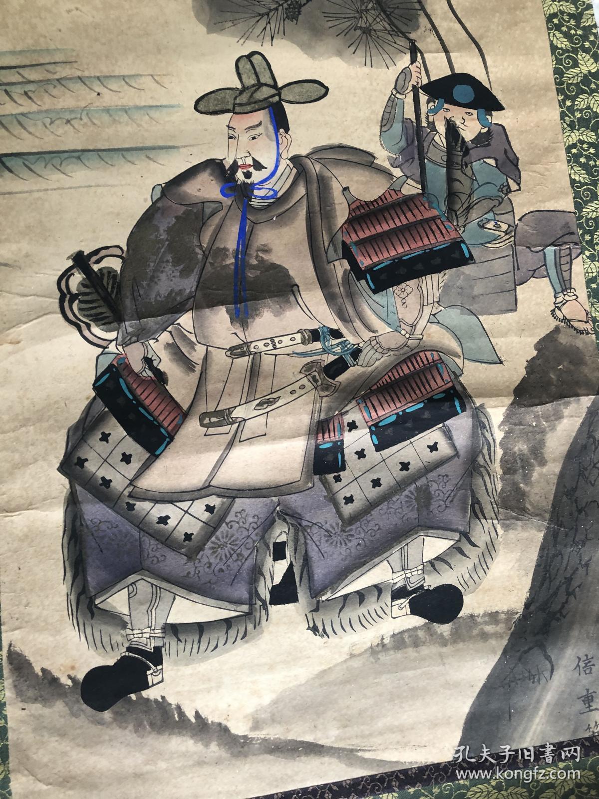 日本武士画信重笔老画历史底蕴厚重识者珍之