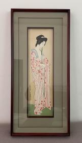桥口五叶木版画【长襦袢的女人】180部限定，精品额装带黄袋+外箱，随附证书及解说册
