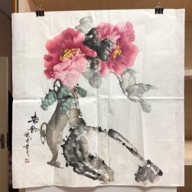 厚伯国画斗方春韵