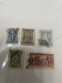 1906奧運郵票5張不同 一起便宜出
