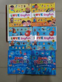 love phonics   love english幼儿英语书籍7本    光盘两片