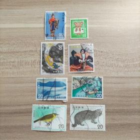 外国邮票 日本信销邮票 8枚（面值20）（货号：乙25-2）