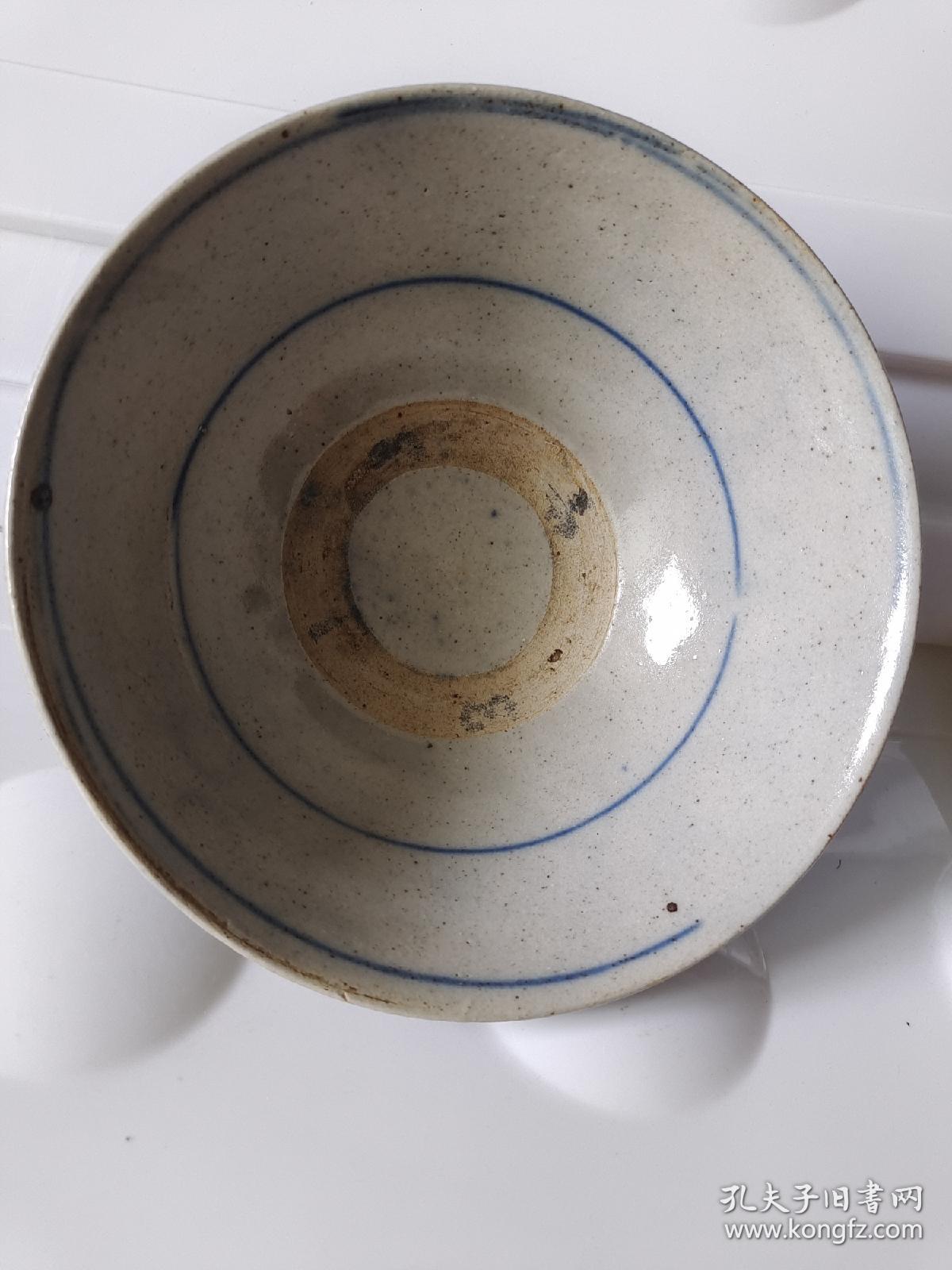 民国青花老碗1个阳城上带瓷厂超漂亮3