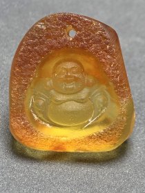 20毫米天然蜜蜡弥勒佛吊坠(33014) 规格：20/19mm 重量：1.8g