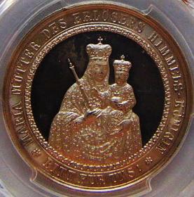 美品少见1850年德国奥斯堡耶稣受礼圣母圣婴银币pcgs评级ps62收藏