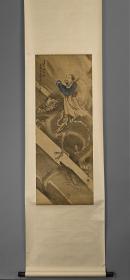 精品（御龙求贤图）老纸绫裱立轴；画芯尺寸：37*97cm