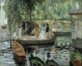 艺术微喷 油画布-Auguste_Renoir_-_La_Grenouillère50x40厘米