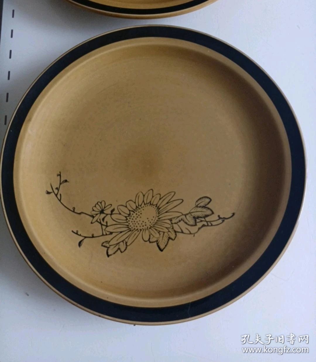 湖南铜官花卉盘子2个25.6cm