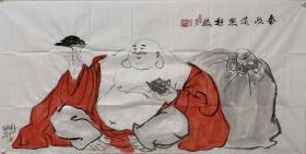 【终身保真字画，得自画家本人】
郑国明 137X68cm！
     郑国明，1957年出生于福建省泉州市惠安，现任惠安国明雕刻艺术园艺术总监，中国工艺美术大师、中国木雕艺术大师。“中国工艺美术大师”专家库成员，泉州市政协委员，中国工艺美术学会、协会理事，福建省工艺美术学会木·竹雕刻艺术专业委员会主任，福建省工艺美术学会副理事长、省工美协会副会长。国际造型设计学会艺术委员会会员，中国雕塑学会会员，