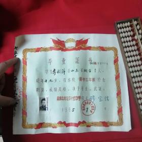毕业证书  1965年   山东省济南第十四中学