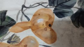 （清库存）纯手绘大幅圆画风格布面油画 花鸟 120*60 因收藏时间长，布面出现轻度黑斑！！