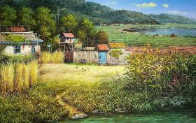 精品朝鲜油画 功勋画家金明柳 长130宽82