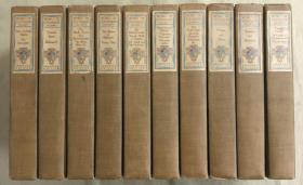 稀缺版《罗伯特·刘易斯·史蒂文森集》The Works of Robert Louis Stevenson ，Edition de Luxe限量1000，第581套，1906年出版，布面精装本，上书顶刷金 ，毛边本 ，大约50幅精美版画插图 ，插图都有玻璃纸保护