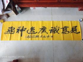 前湖南书协主席、当代德艺双馨艺术家【颜家龙】书法作品一幅【见高识广逸神飞】尺寸：138*25