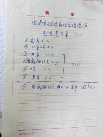 席臻贯（甘肃敦煌艺术剧院原院长、敦煌学家，《敦煌古乐》作者）珍贵手稿13页 敦煌古乐 琵琶曲片段 93年于病榻