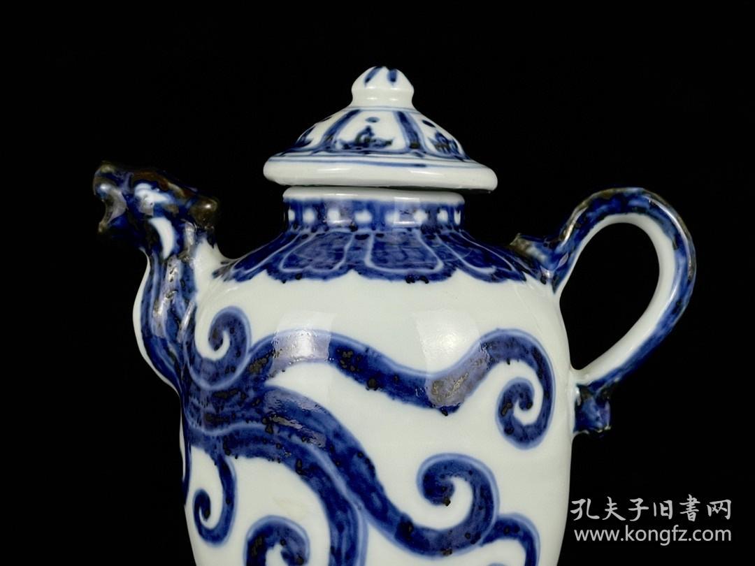 明代瓷器精品老货收藏明宣德青花凤头壶
