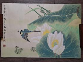 著名国画家，江苏国画院副院长，江苏美协副主席喻继高（款）精品设色花鸟横幅