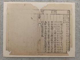 古籍散页《大学》一页，页码15，尺寸31*24.5 厘米，这是一张木刻本古籍散页，不是一本书，轻微破损缺纸，已经手工托纸。