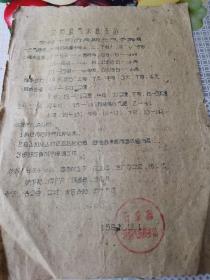 汉阴文献    1960年汉阴县气象服务站发布十月份长期天气预报   背面贴普10花卉邮票1枚   有装订孔同一来源