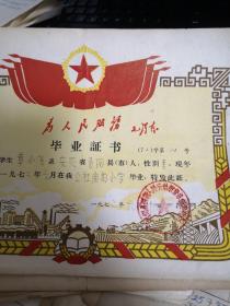 70年代青阳县一个学生小学初中高中成绩单 毕业证等