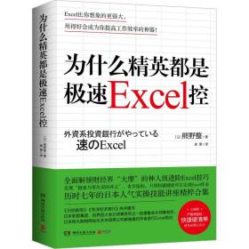 为什么精英都是极速Excel控 普通图书/小说 熊野整 湖南文艺出版社 9787572600852
