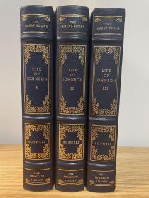 The Life of Samuel Johnson 《约翰逊传 》 Franklin Library 25周年限量版 西方世界伟大名著系列丛 书真皮精装 限量收藏版 全3卷
