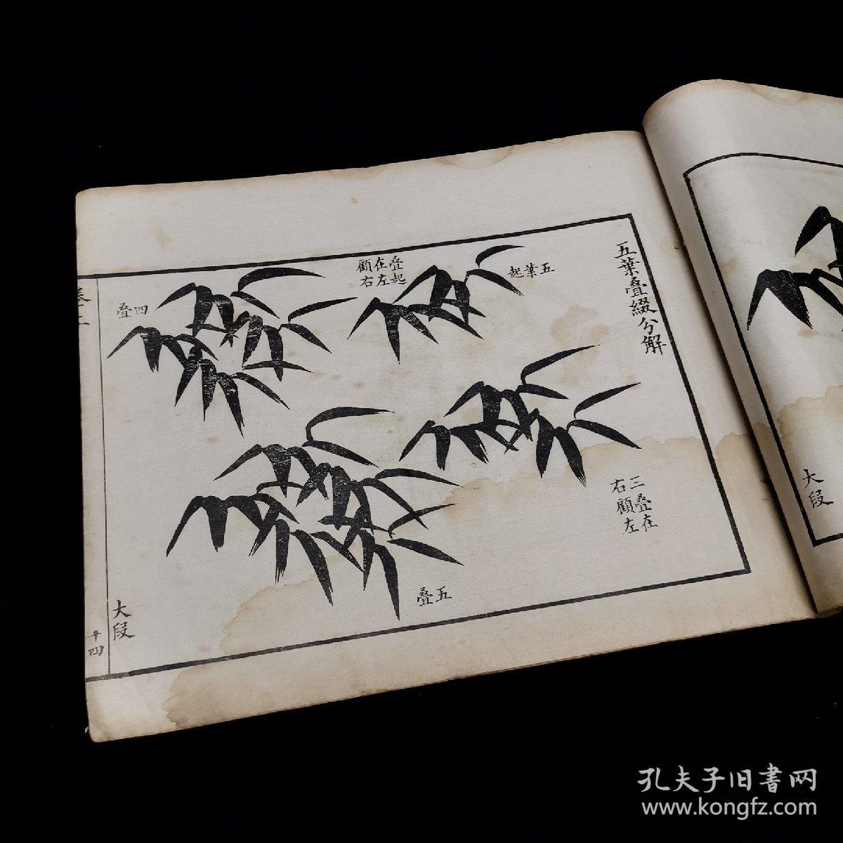 民国影印咸丰版刻本白纸线装精印简明竹谱上卷蒋最峰写竹简明法大开本