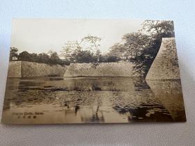 战前日本绘叶书 名古屋城 ，反面有两枚图章照片版明信片