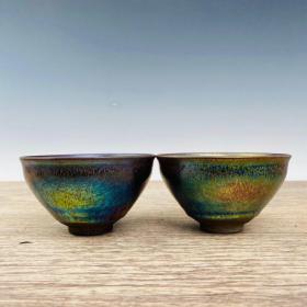 建窑七彩油滴盏(太祖),高7厘米,直径12.5厘米