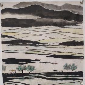 佚名 山水画一副 画功精湛(江南水乡图 包手绘)八九十年代