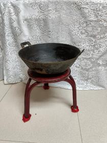 民国老物件三足两耳铸铁锅炖鱼锅炒菜锅铁锅补铁神锅,可以正常使用!