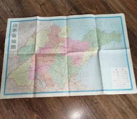 山東省地圖 1982年版，對開大幅掛圖長77厘米、寬53厘米，比例尺1：1000000。
