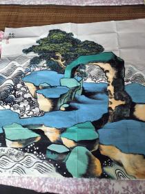 莒南县知名画家吴堂林八尺对开重彩山水