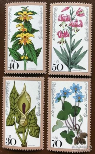 德國1978年社會福利森林花卉郵票4全