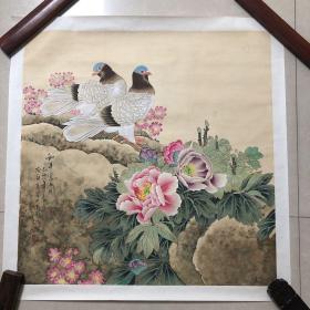 手绘工笔画，67×67