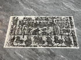 嘉祥汉画像石拓片 旧拓 楼阁燕居图